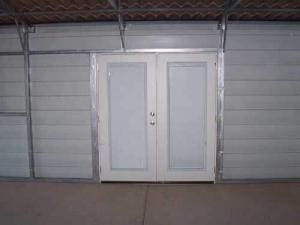 Patio Door Frame Out In A Metal Building