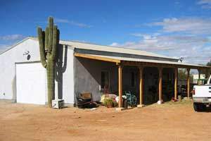 The same frame with a stucco finish Steel frame with stucco