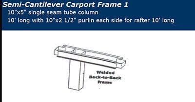 Semi Cantilever Covered Parking Frame