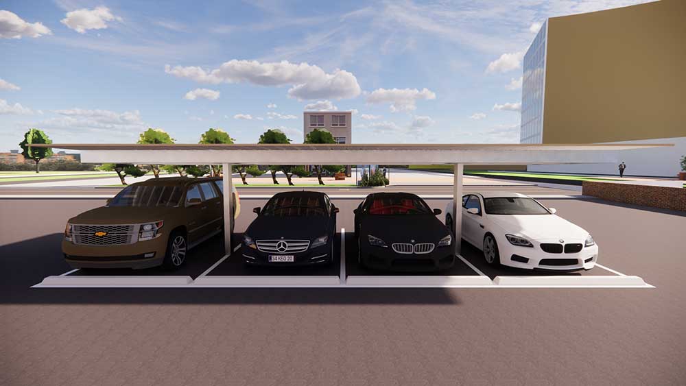 Galvanized Covered Parking Rendering Galvanized Covered Parking Rendering