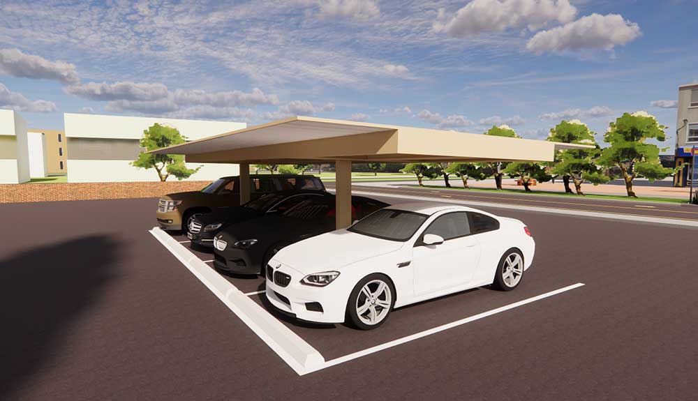 Painted Covered Parking Rendering Painted Covered Parking Rendering
