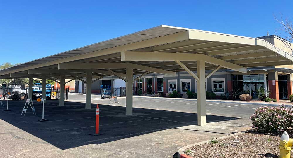 T Frame System Painted Painted T Frame carport for office building