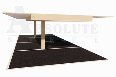 Semi Cantilever Commercial Parking Structure Semi-cantilever carport rendering