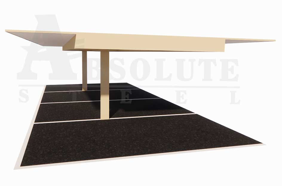 Semi-cantilever carport rendering